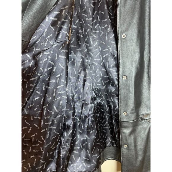 Bradley Bayou Women's Size M Black Genuine Leather Jacket Snap Closures EUC - Picture 6 of 8